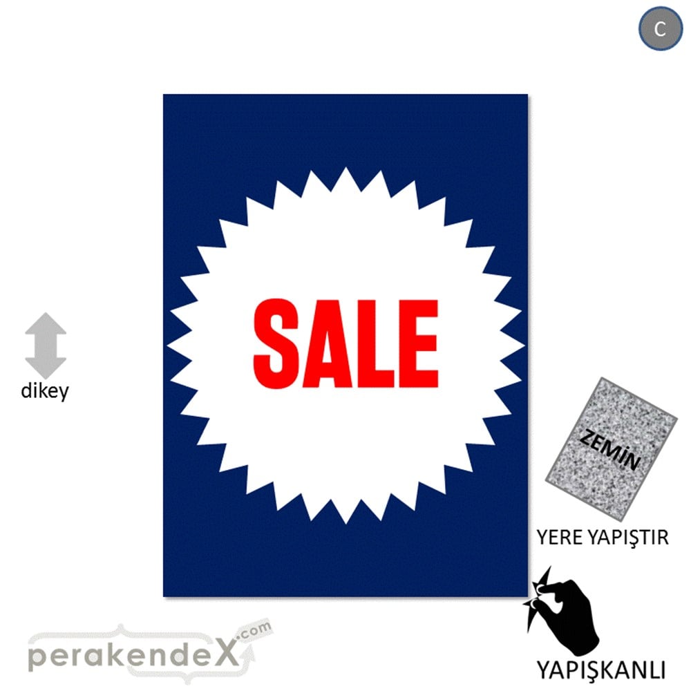 sale * YER ZEMİNE YAPIŞIR -dikdörtgen,tek yön baskı