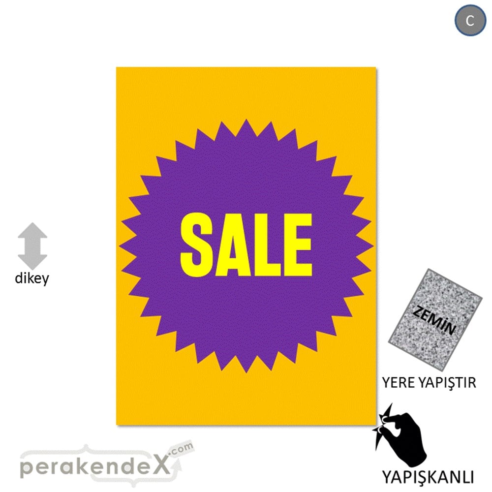 sale * YER ZEMİNE YAPIŞIR -dikdörtgen,tek yön baskı