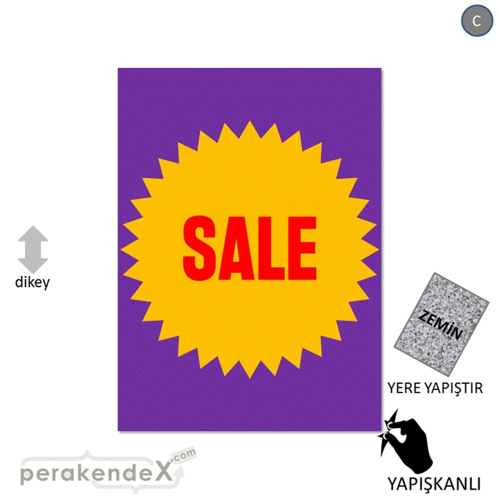 sale * YER ZEMİNE YAPIŞIR -dikdörtgen,tek yön baskı