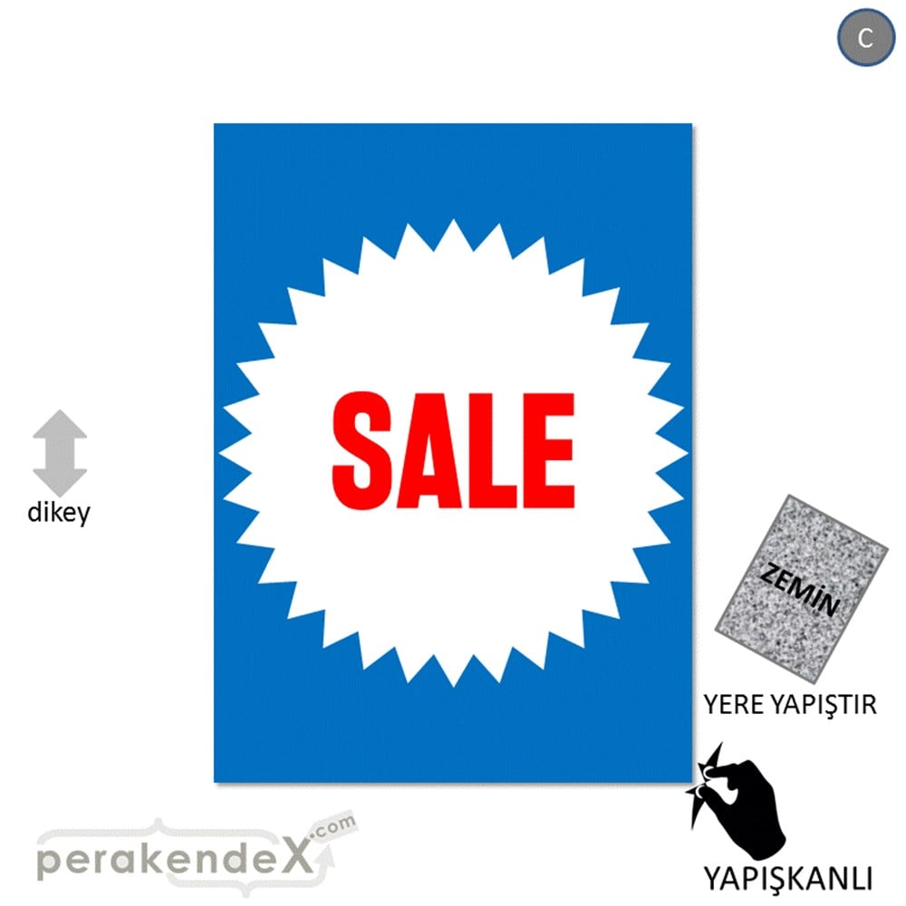 sale * YER ZEMİNE YAPIŞIR -dikdörtgen,tek yön baskı