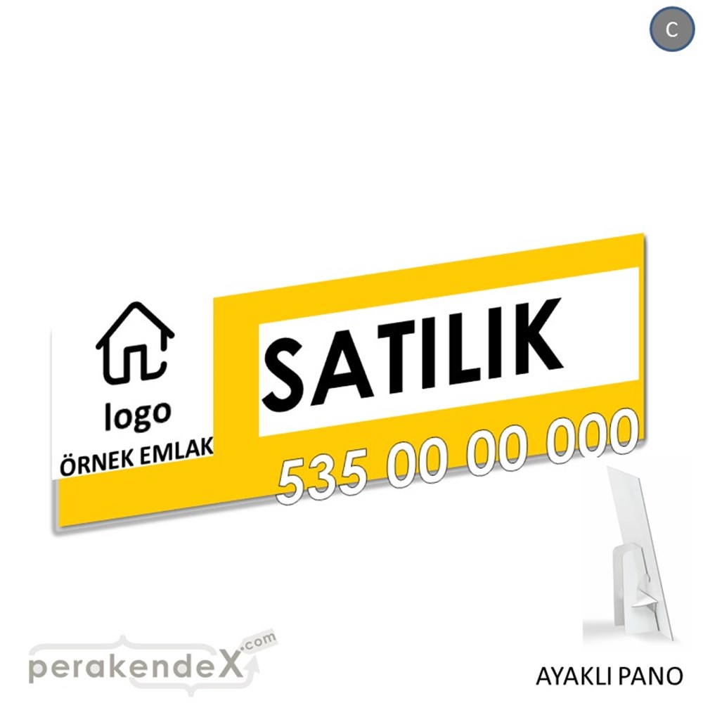 Satılık Yazısı 001 KARTON AYAKLI POSTER,  PANO (BANNER) -dikdörtgen,tek yön baskıkarton ayaklı poster,  pano