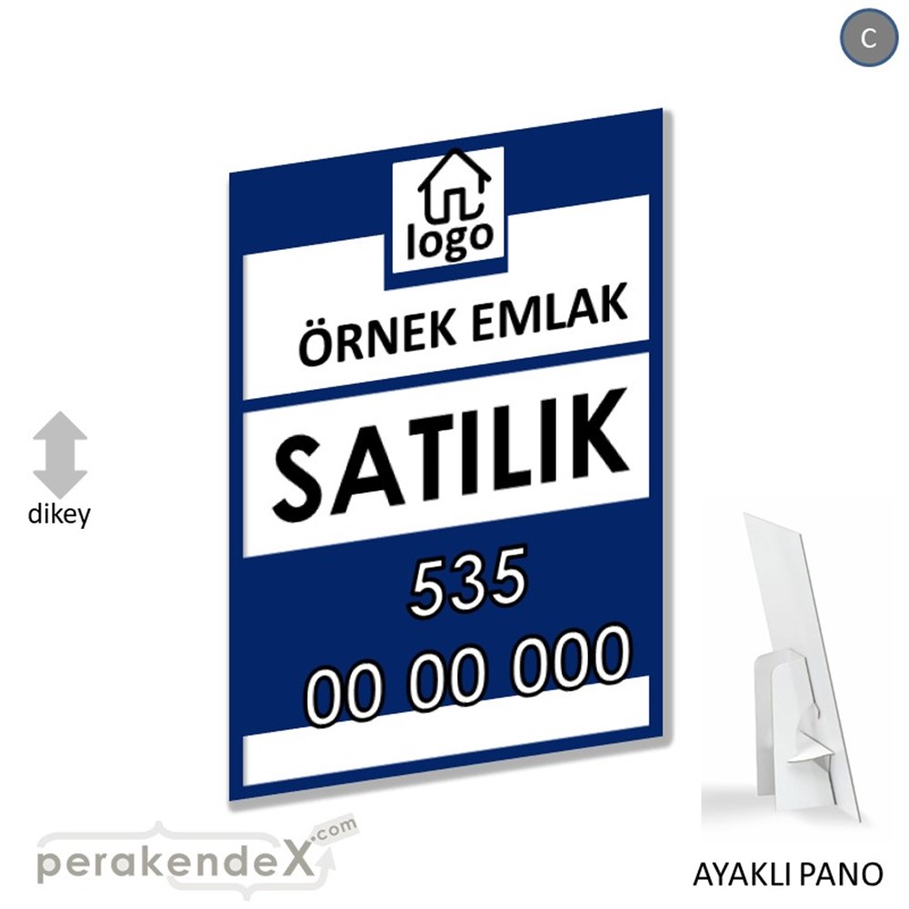 Satılık Yazısı 001 KARTON AYAKLI POSTER,  PANO -dikdörtgen,tek yön baskıkarton ayaklı poster,  pano