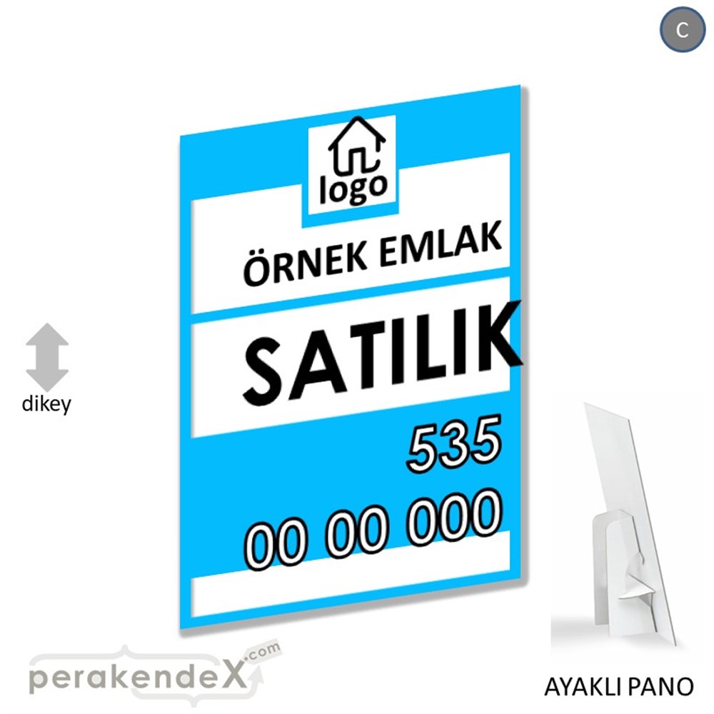 Satılık Yazısı 001 KARTON AYAKLI POSTER,  PANO -dikdörtgen,tek yön baskıkarton ayaklı poster,  pano