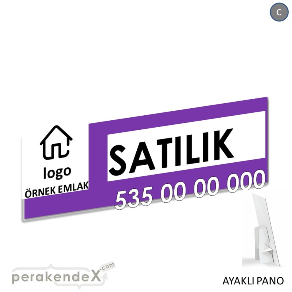 Satılık Yazısı 001 KARTON AYAKLI POSTER,  PANO (BANNER) -dikdörtgen,tek yön baskıkarton ayaklı poster,  pano