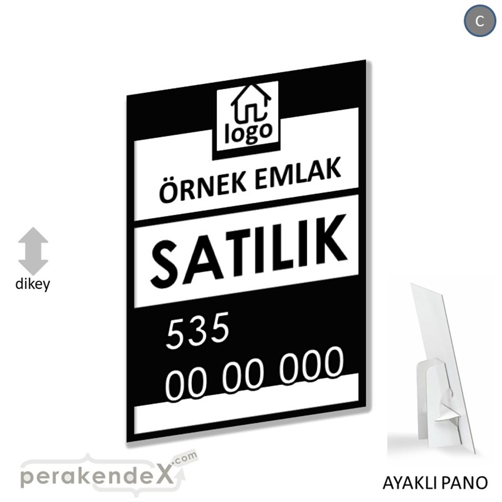 Satılık Yazısı 001 KARTON AYAKLI POSTER,  PANO -dikdörtgen,tek yön baskıkarton ayaklı poster,  pano
