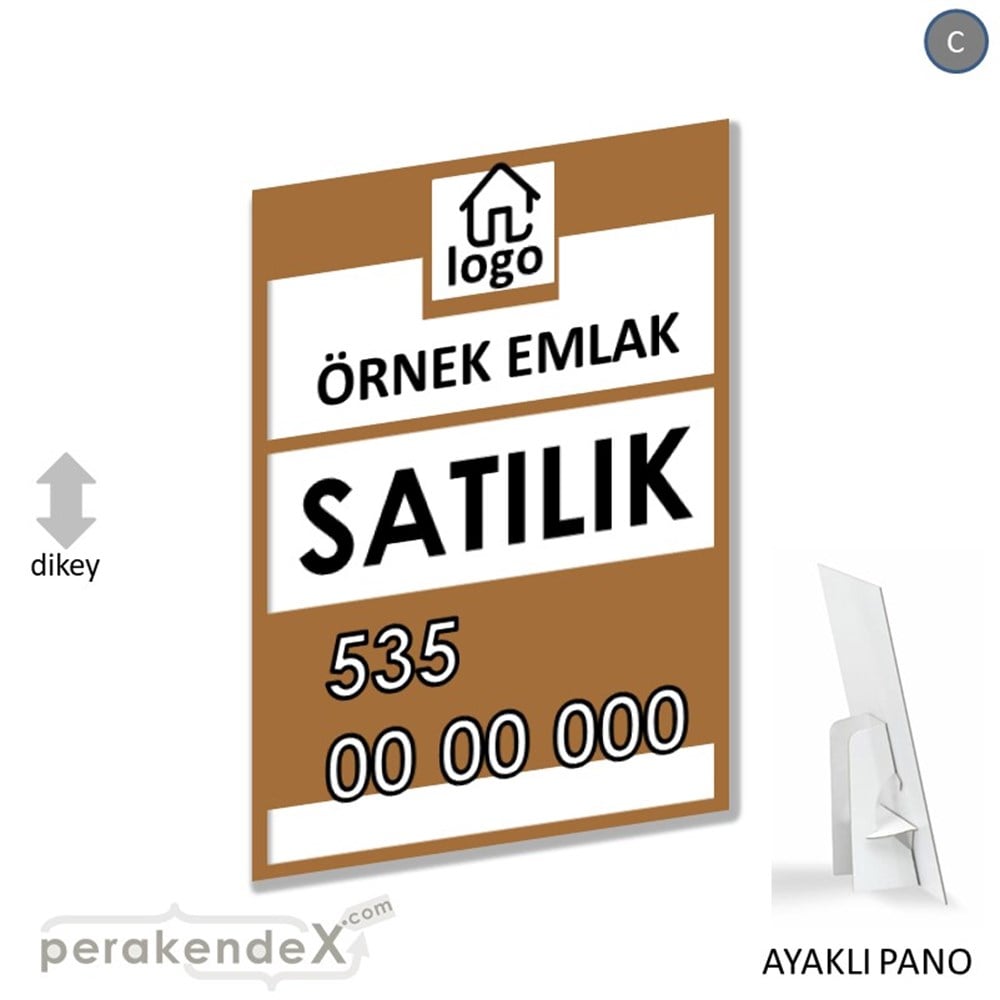 Satılık Yazısı 001 KARTON AYAKLI POSTER,  PANO -dikdörtgen,tek yön baskıkarton ayaklı poster,  pano
