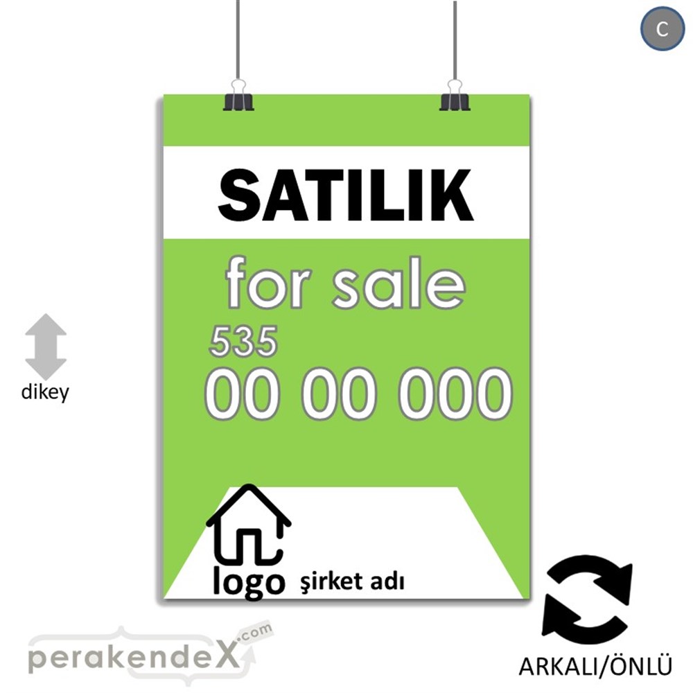 Satılık Yazısı 003 KAĞIT POSTER,  AFİŞ -dikdörtgen,çift yön baskıkağıt poster,  afiş