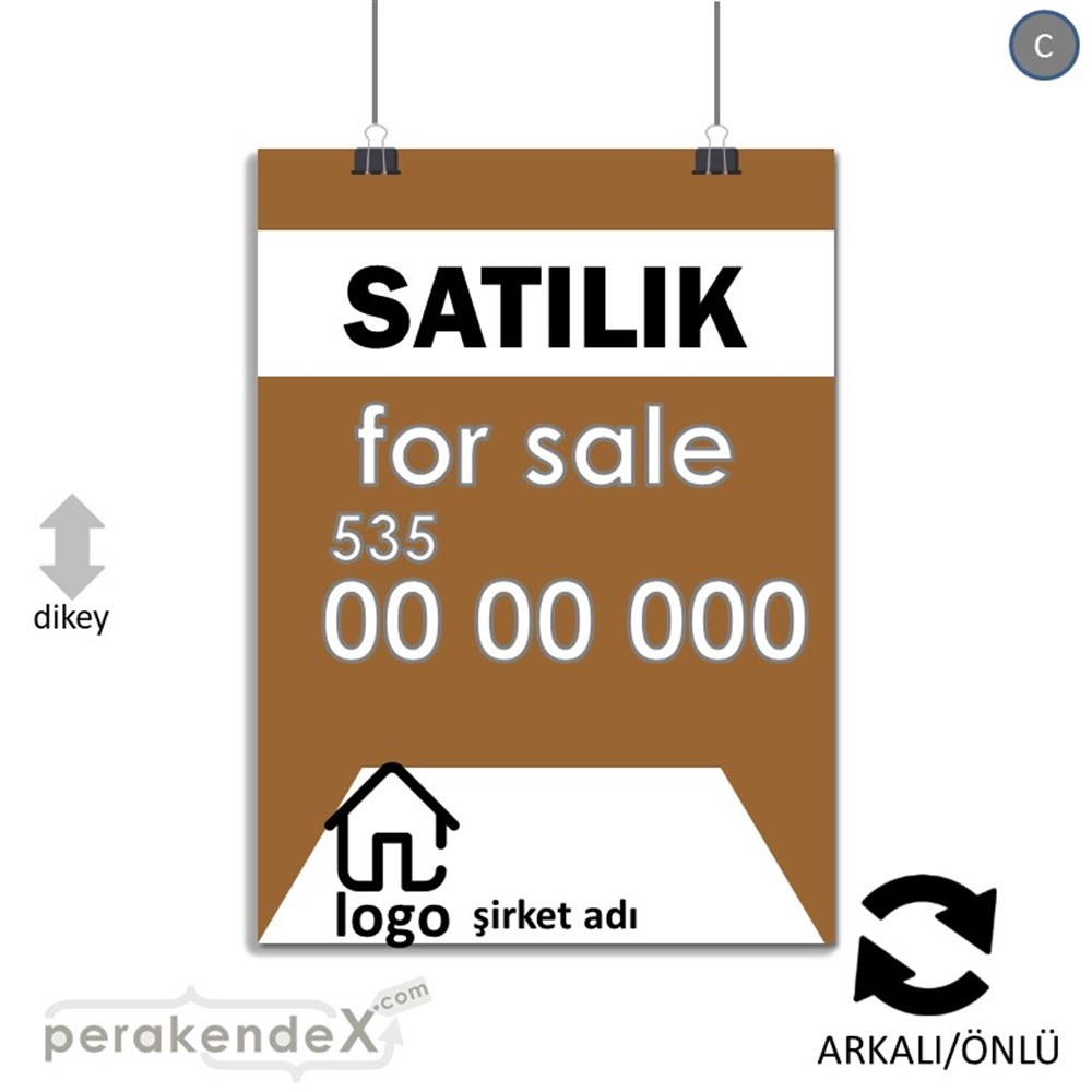 Satılık Yazısı 003 KAĞIT POSTER,  AFİŞ -dikdörtgen,çift yön baskıkağıt poster,  afiş