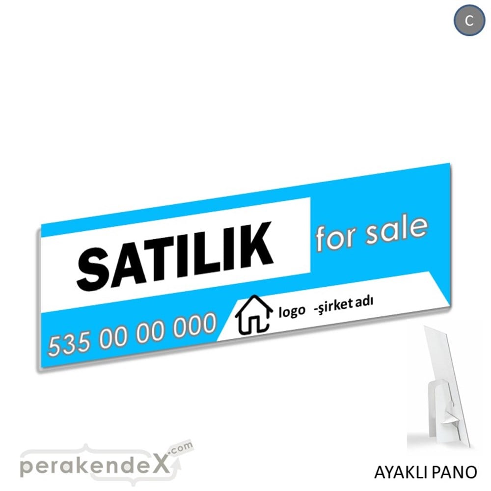 Satılık Yazısı 003 KARTON AYAKLI POSTER,  PANO (BANNER) -dikdörtgen,tek yön baskıkarton ayaklı poster,  pano