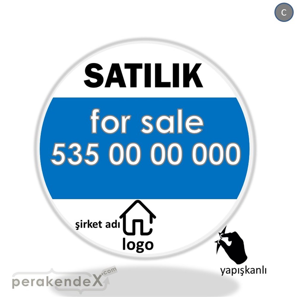 Satılık Yazısı 003 VİTRİN - CAM FOLYO,  VİNİL -oval,tek yön baskıvitrin - cam folyo,  vinil