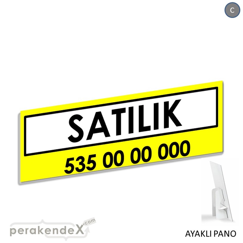 Satılık Yazısı 005 KARTON AYAKLI POSTER,  PANO (BANNER) -dikdörtgen,tek yön baskıkarton ayaklı poster,  pano