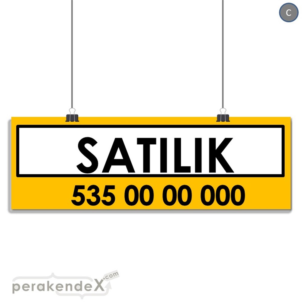 Satılık Yazısı 005 SERT PLASTİK POSTER,  AFİŞ (BANNER) -dikdörtgen,tek yön baskısert plastik poster,  afiş