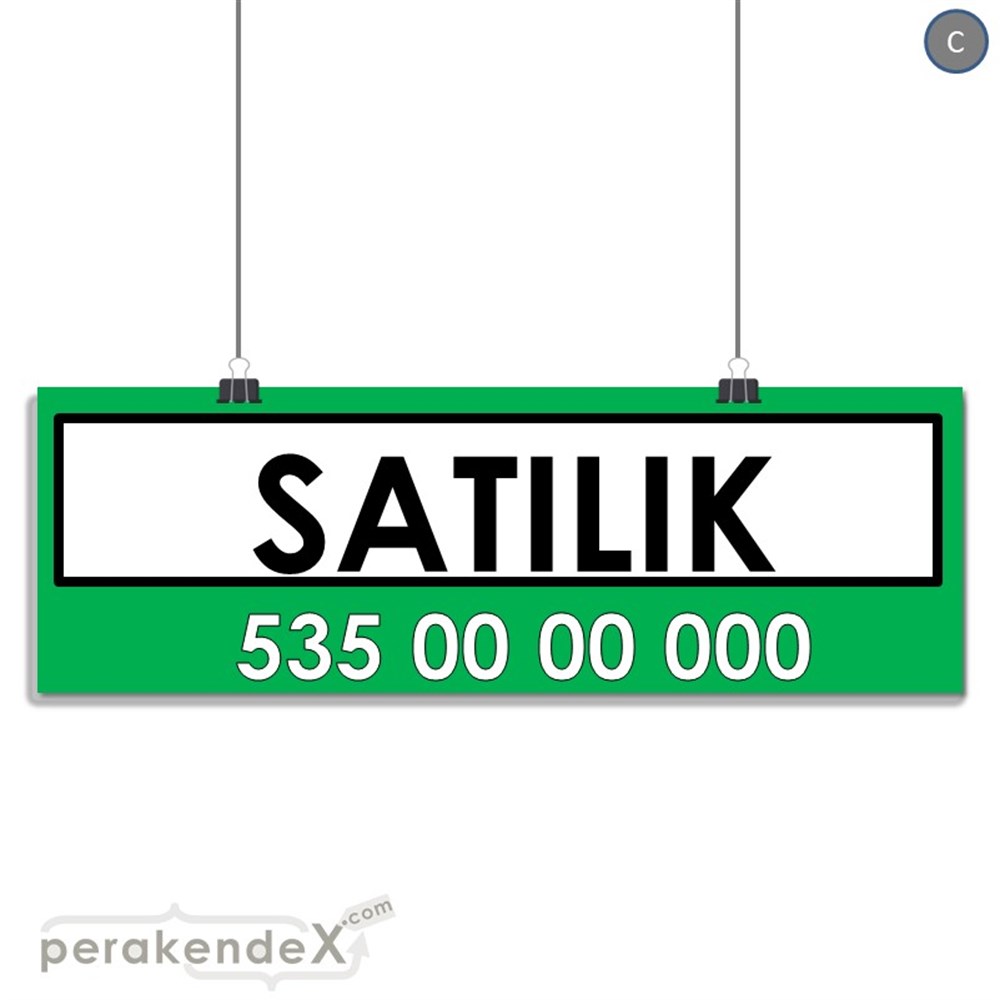 Satılık Yazısı 005 SERT PLASTİK POSTER,  AFİŞ (BANNER) -dikdörtgen,tek yön baskısert plastik poster,  afiş