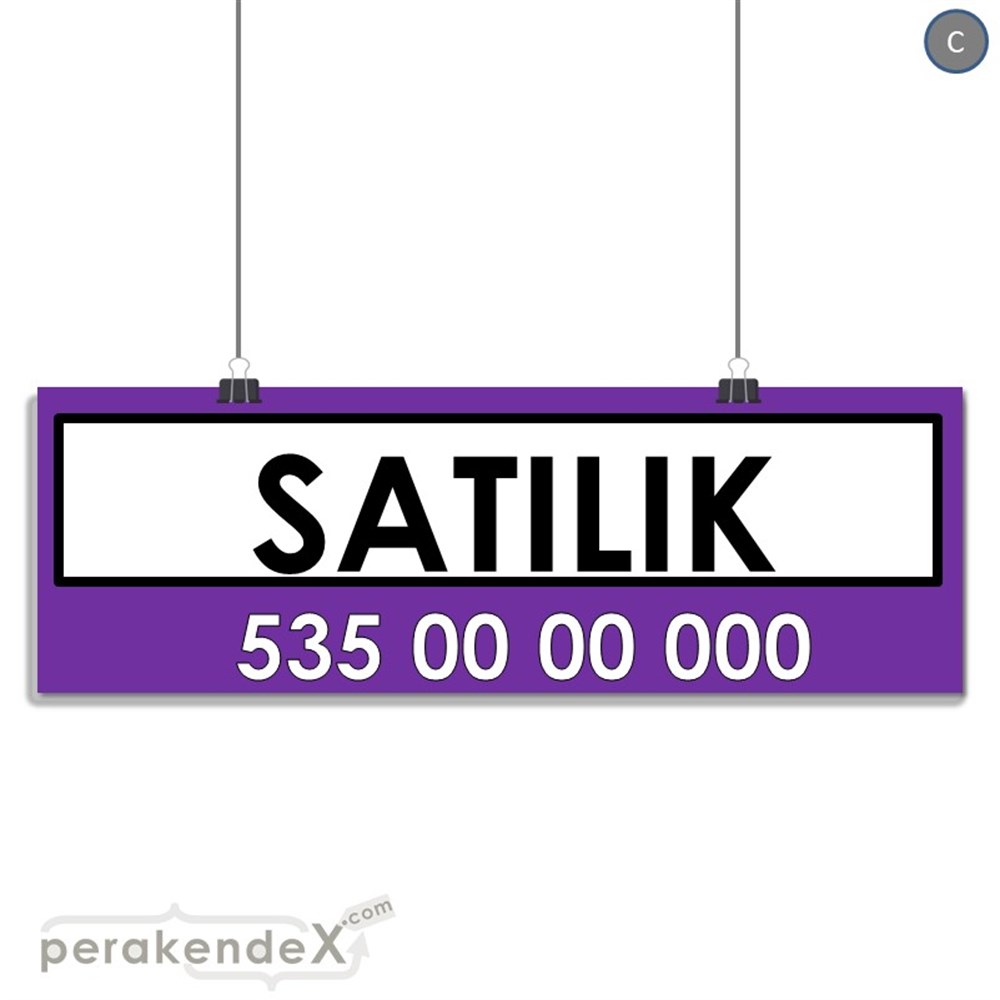 Satılık Yazısı 005 SERT PLASTİK POSTER,  AFİŞ (BANNER) -dikdörtgen,tek yön baskısert plastik poster,  afiş