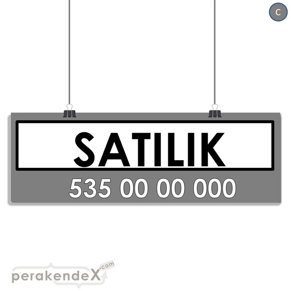 Satılık Yazısı 005 SERT PLASTİK POSTER,  AFİŞ (BANNER) -dikdörtgen,tek yön baskısert plastik poster,  afiş