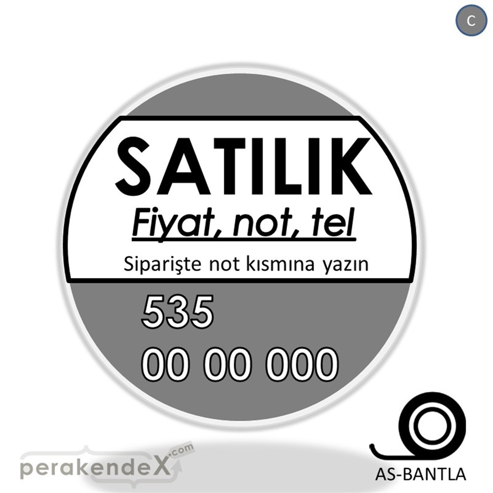 Satılık Yazısı 005 SERT PLASTİK POSTER,  AFİŞ -oval,tek yön baskısert plastik poster,  afiş