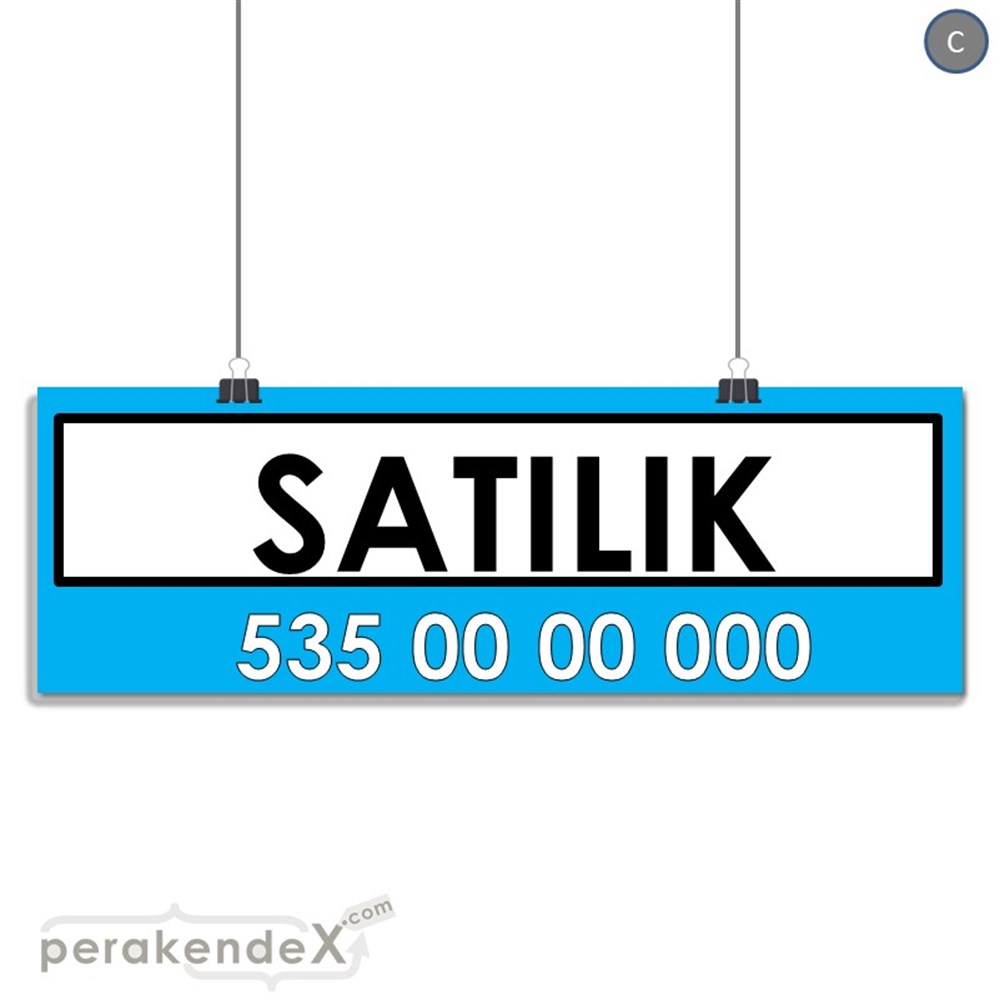 Satılık Yazısı 005 SERT PLASTİK POSTER,  AFİŞ (BANNER) -dikdörtgen,tek yön baskısert plastik poster,  afiş