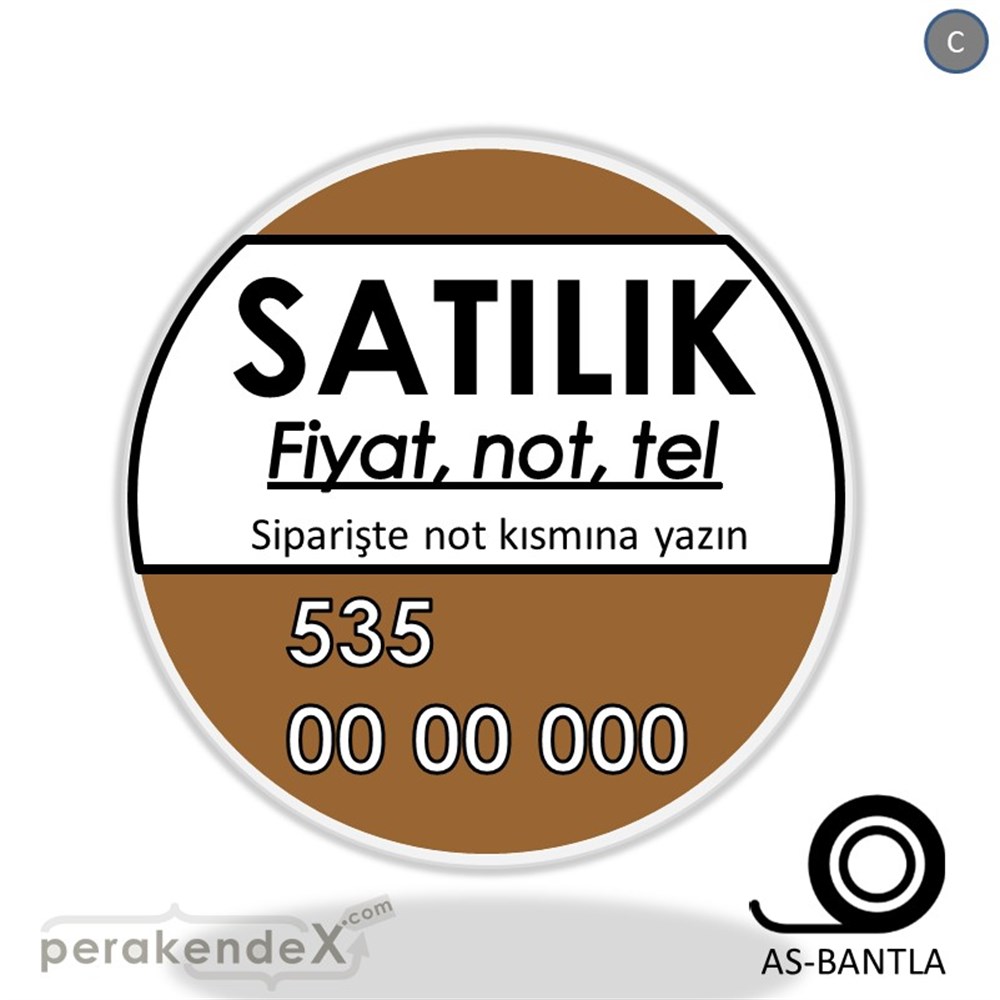 Satılık Yazısı 005 SERT PLASTİK POSTER,  AFİŞ -oval,tek yön baskısert plastik poster,  afiş