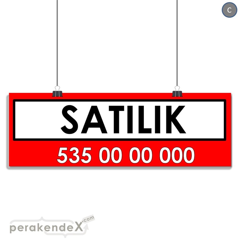 Satılık Yazısı 005 SERT PLASTİK POSTER,  AFİŞ (BANNER) -dikdörtgen,tek yön baskısert plastik poster,  afiş