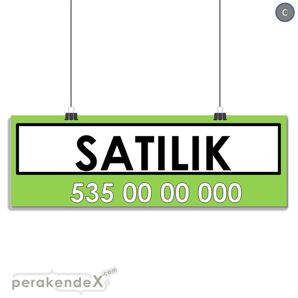 Satılık Yazısı 005 SERT PLASTİK POSTER,  AFİŞ (BANNER) -dikdörtgen,tek yön baskısert plastik poster,  afiş