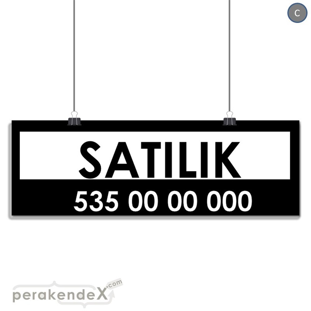 Satılık Yazısı 005 SERT PLASTİK POSTER,  AFİŞ (BANNER) -dikdörtgen,tek yön baskısert plastik poster,  afiş