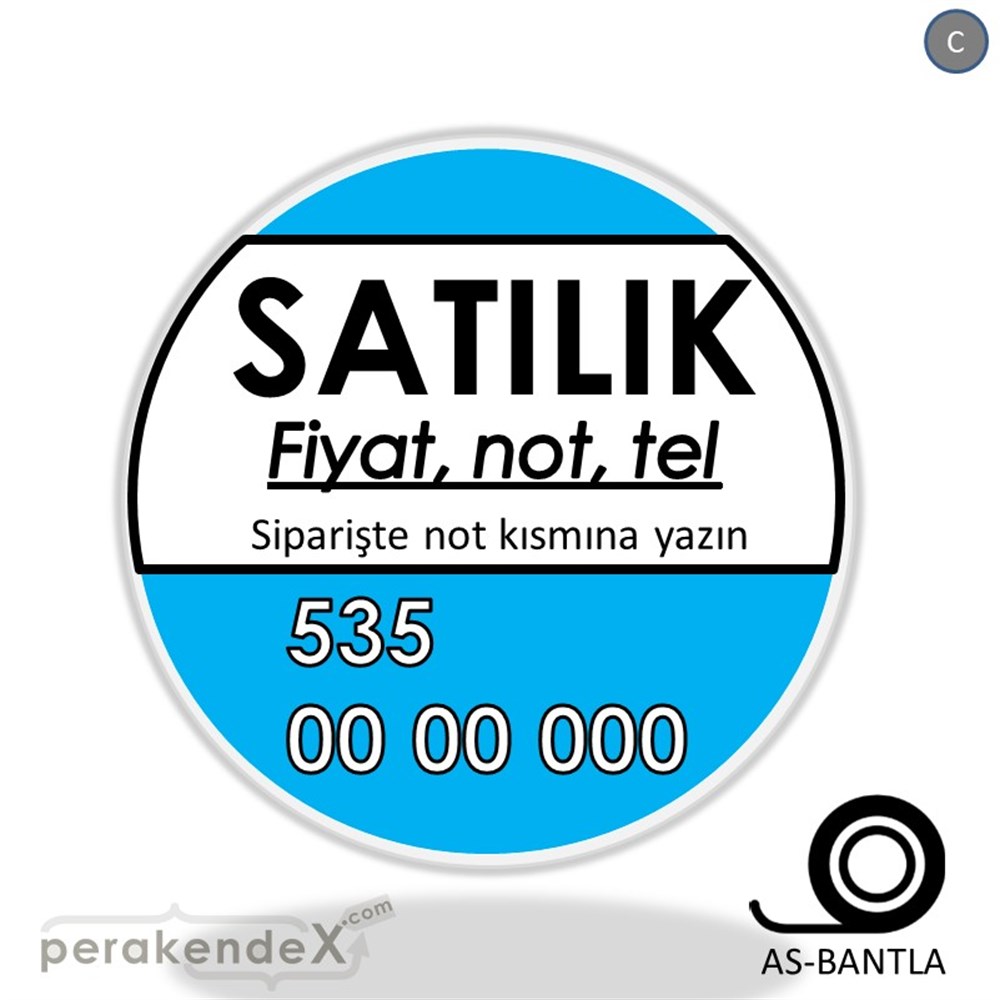 Satılık Yazısı 005 SERT PLASTİK POSTER,  AFİŞ -oval,tek yön baskısert plastik poster,  afiş