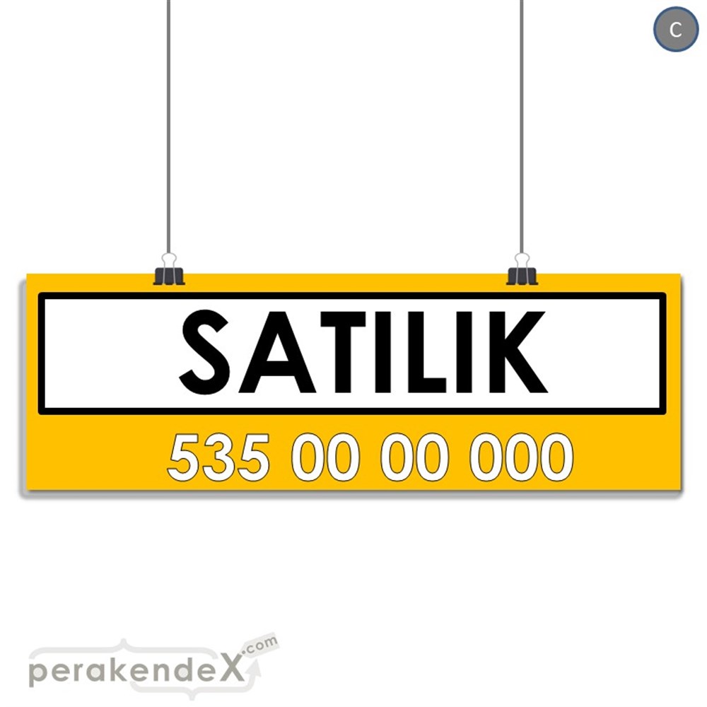 Satılık Yazısı 005 SERT PLASTİK POSTER,  AFİŞ (BANNER) -dikdörtgen,tek yön baskısert plastik poster,  afiş