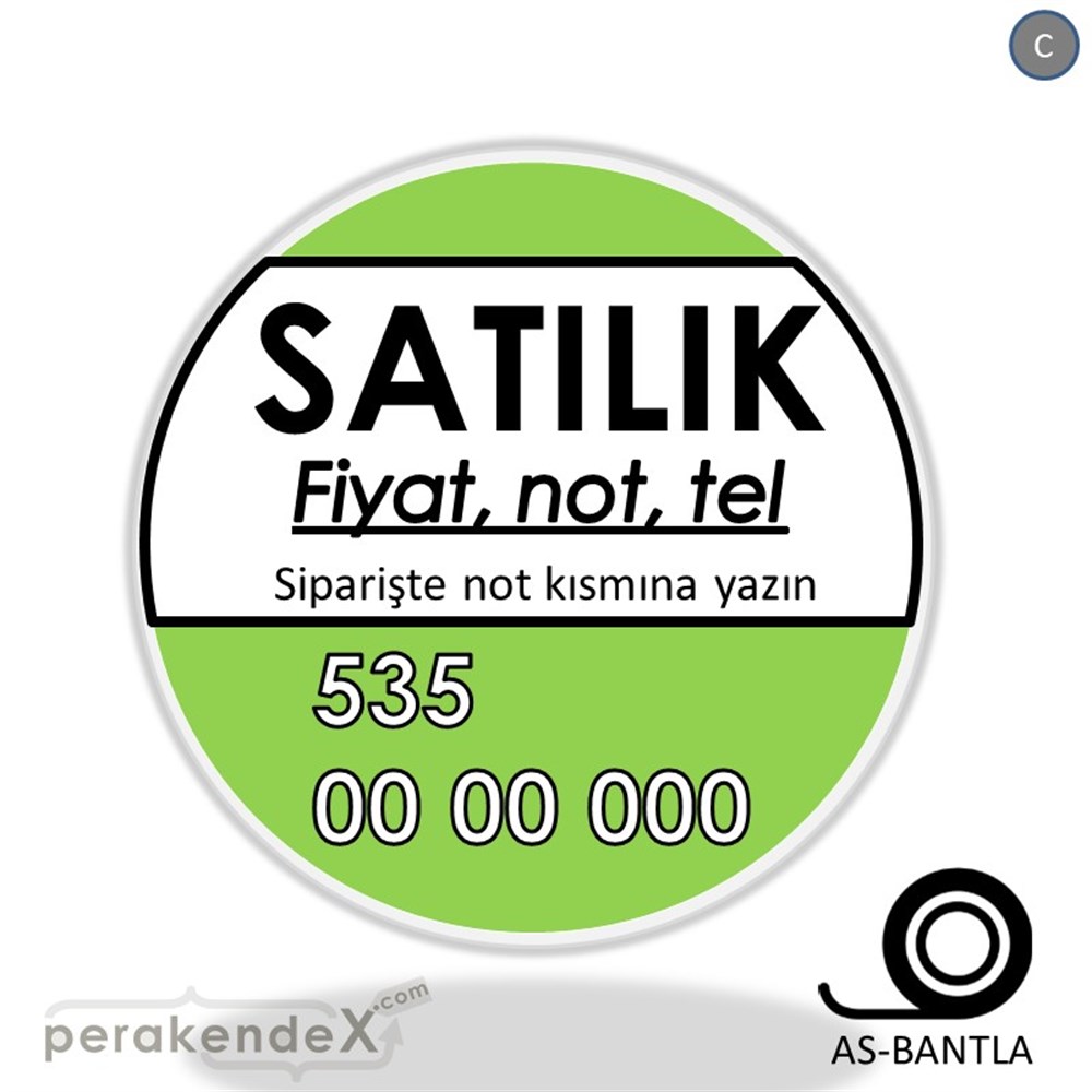 Satılık Yazısı 005 SERT PLASTİK POSTER,  AFİŞ -oval,tek yön baskısert plastik poster,  afiş