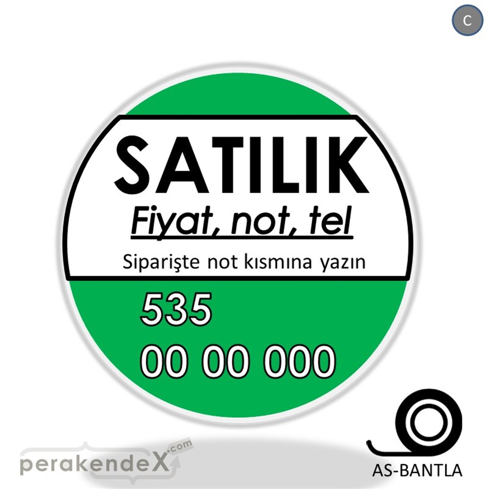 Satılık Yazısı 005 SERT PLASTİK POSTER,  AFİŞ -oval,tek yön baskısert plastik poster,  afiş