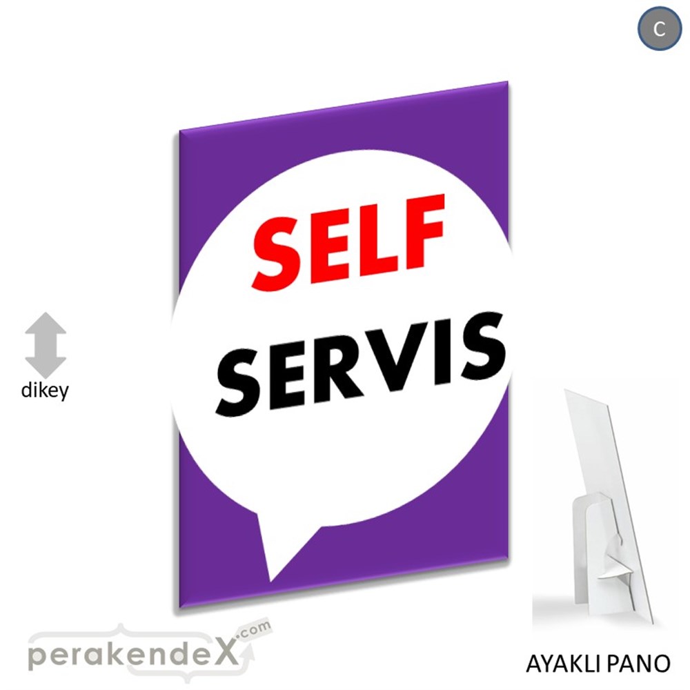 Self Servis Hizmet KARTON AYAKLI POSTER,  PANO -dikdörtgen,tek yön baskıkarton ayaklı poster,  pano