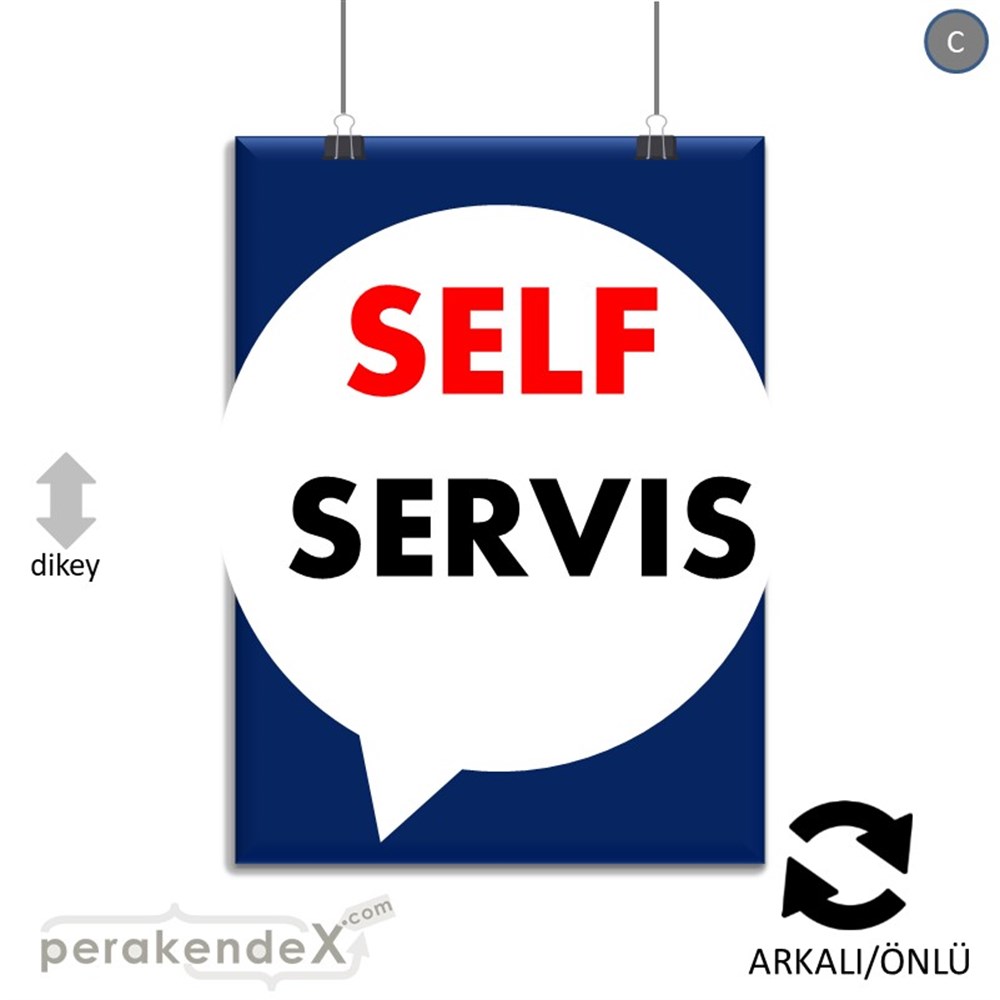 Self Servis Hizmet SERT PLASTİK POSTER,  AFİŞ -dikdörtgen,çift yön baskısert plastik poster,  afiş