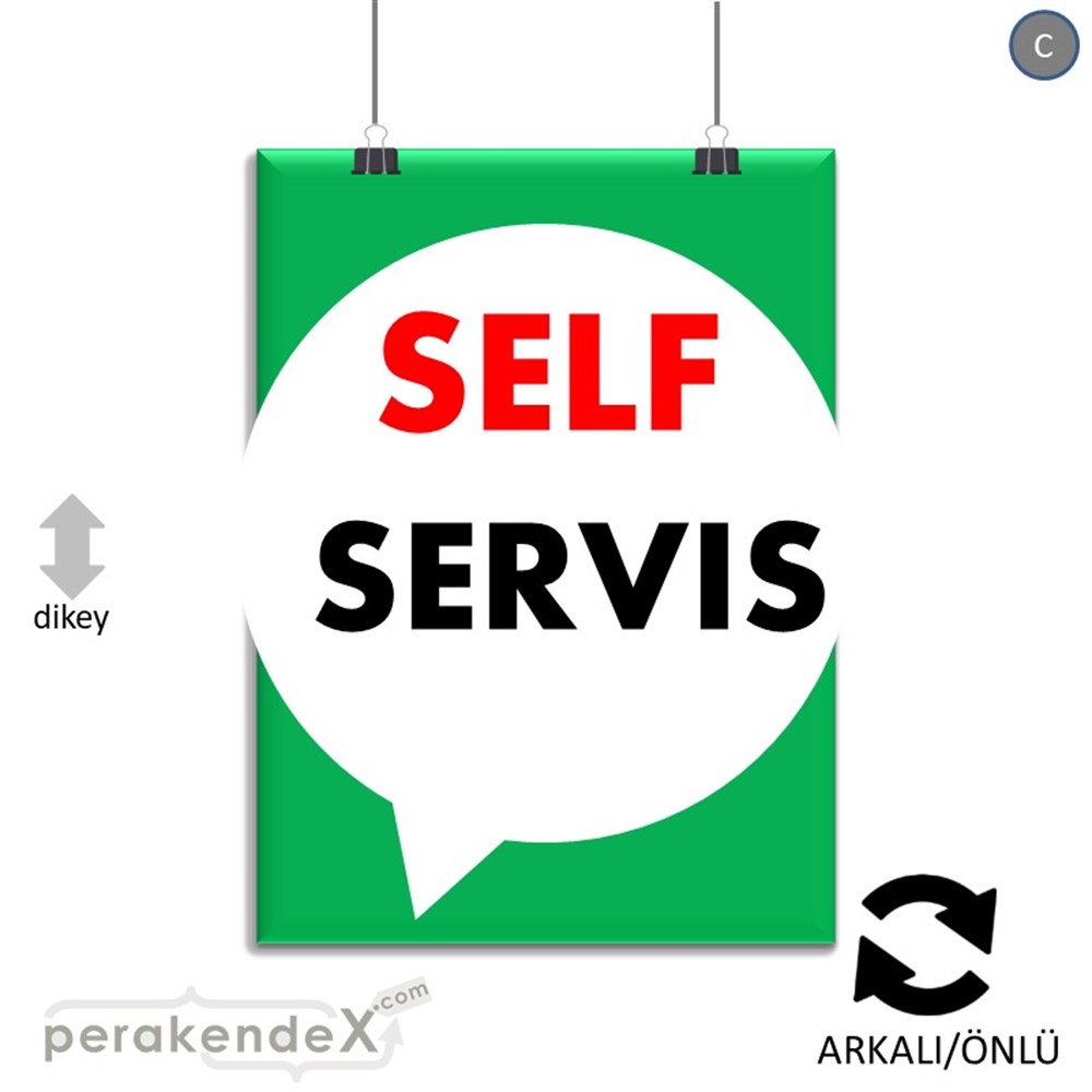 Self Servis Hizmet SERT PLASTİK POSTER,  AFİŞ -dikdörtgen,çift yön baskısert plastik poster,  afiş