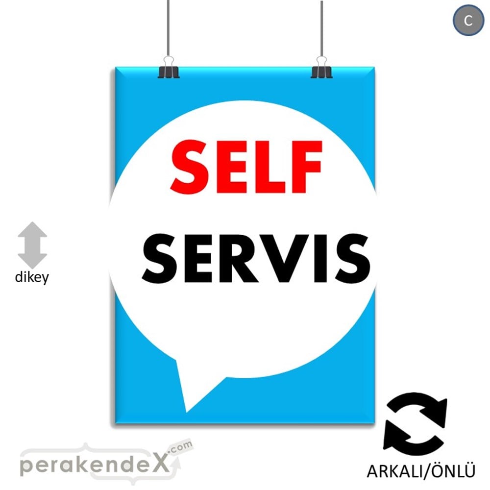 Self Servis Hizmet SERT PLASTİK POSTER,  AFİŞ -dikdörtgen,çift yön baskısert plastik poster,  afiş