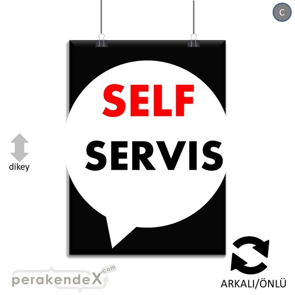 Self Servis Hizmet SERT PLASTİK POSTER,  AFİŞ -dikdörtgen,çift yön baskısert plastik poster,  afiş