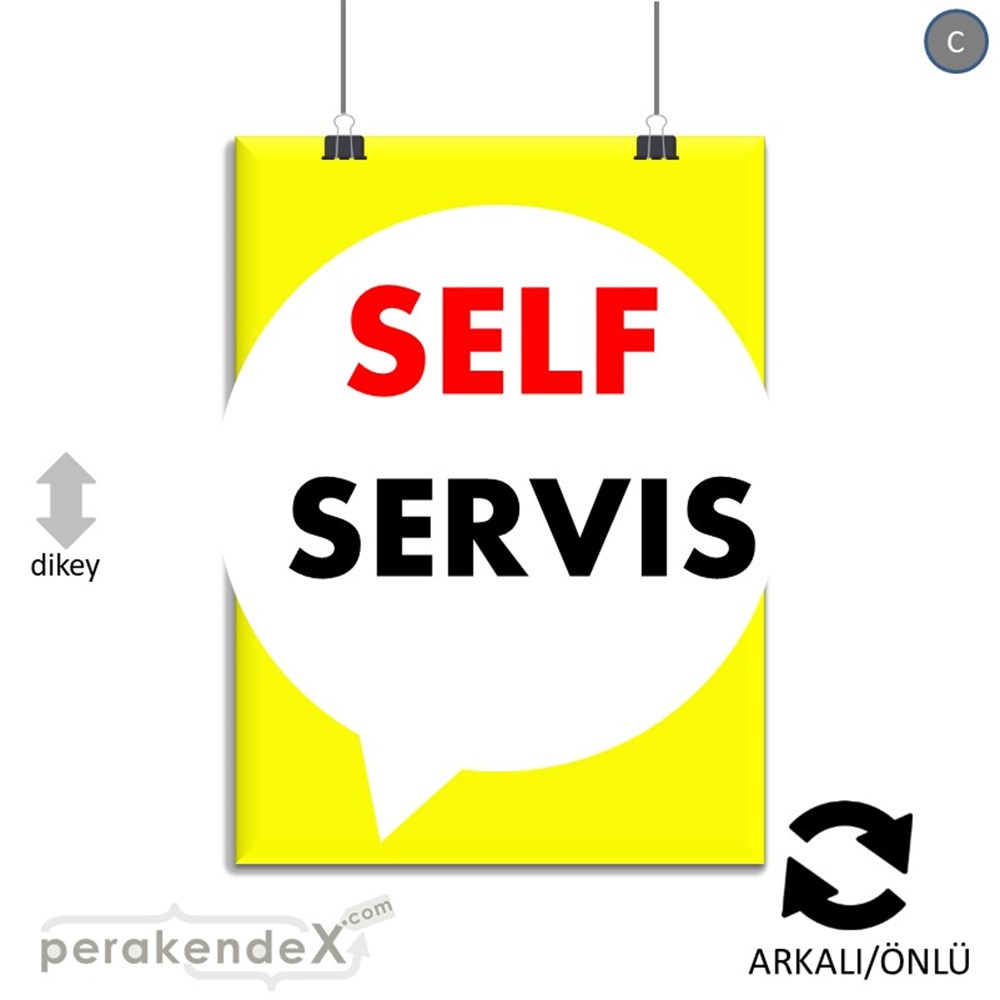 Self Servis Hizmet SERT PLASTİK POSTER,  AFİŞ -dikdörtgen,çift yön baskısert plastik poster,  afiş