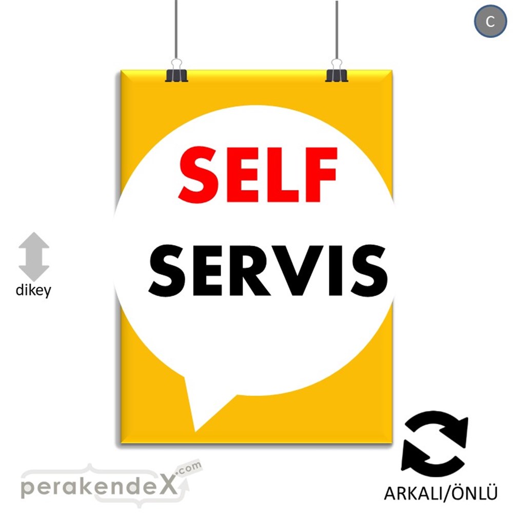 Self Servis Hizmet SERT PLASTİK POSTER,  AFİŞ -dikdörtgen,çift yön baskısert plastik poster,  afiş