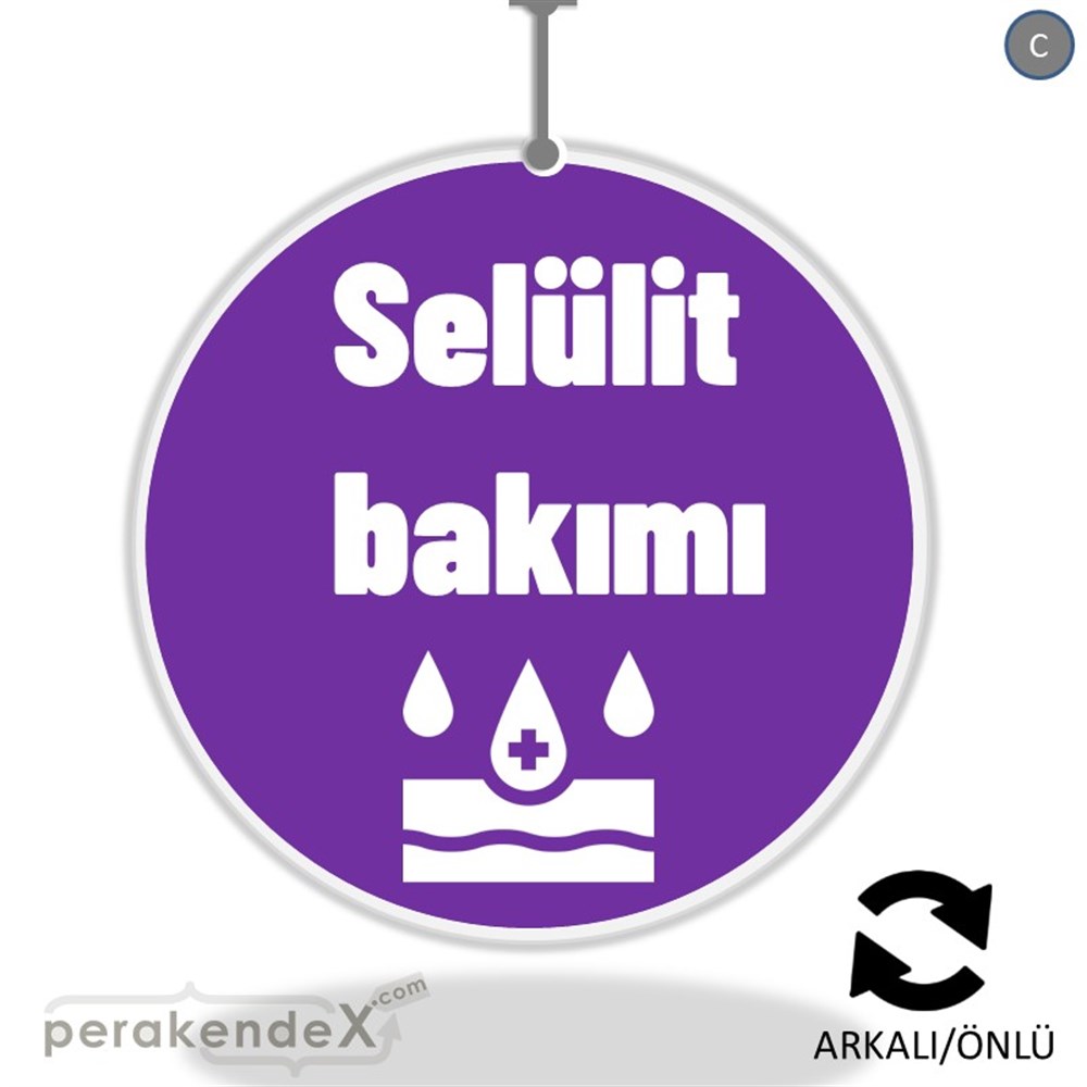 Selülit Bakımı Yazısı DÖNKART -oval,çift yön baskıdön-kart
