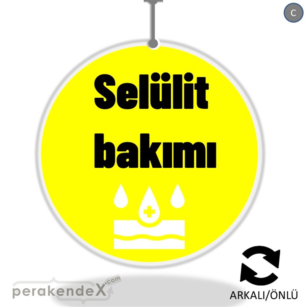 Selülit Bakımı Yazısı DÖNKART -oval,çift yön baskıdön-kart