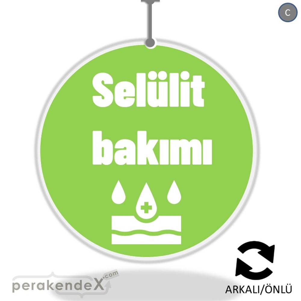 Selülit Bakımı Yazısı DÖNKART -oval,çift yön baskıdön-kart