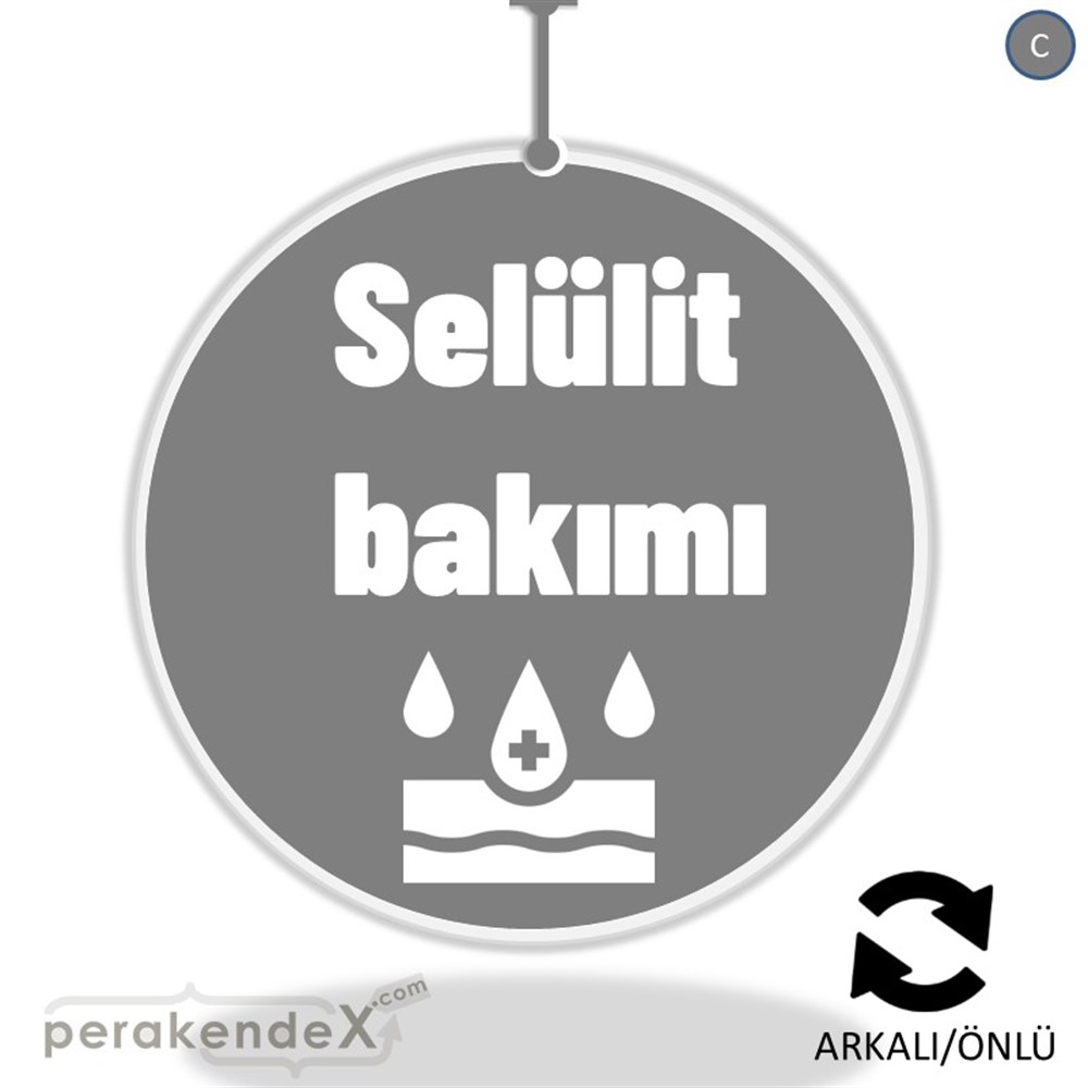 Selülit Bakımı Yazısı DÖNKART -oval,çift yön baskıdön-kart