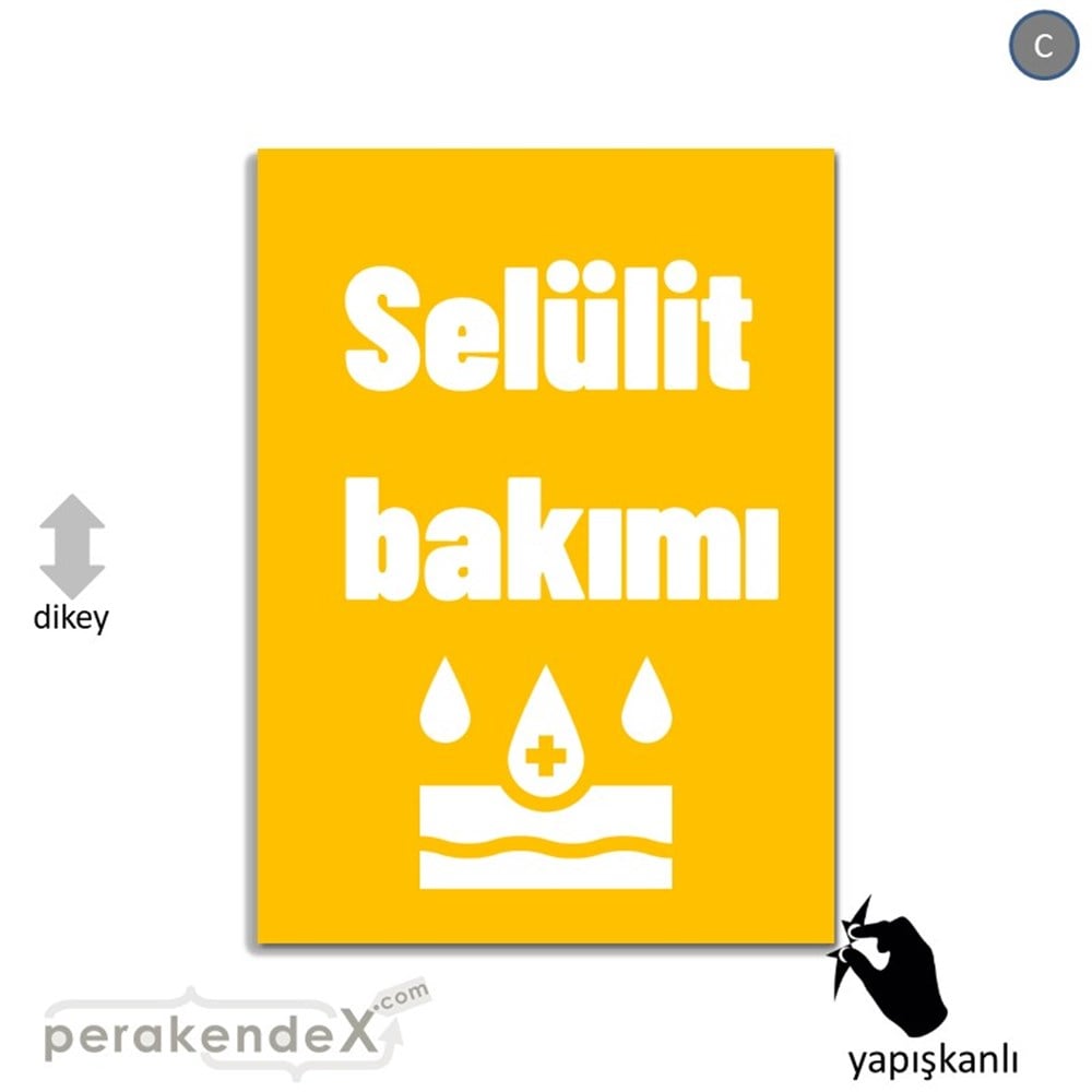 Selülit Bakımı Yazısı VİTRİN - CAM FOLYO,  VİNİL -dikdörtgen,tek yön baskıvitrin - cam folyo,  vinil