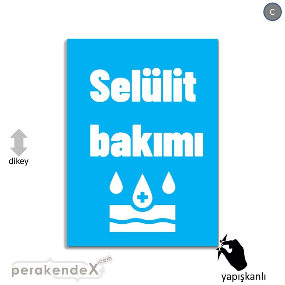 Selülit Bakımı Yazısı VİTRİN - CAM FOLYO,  VİNİL -dikdörtgen,tek yön baskıvitrin - cam folyo,  vinil