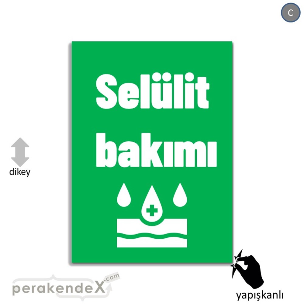 Selülit Bakımı Yazısı VİTRİN - CAM FOLYO,  VİNİL -dikdörtgen,tek yön baskıvitrin - cam folyo,  vinil