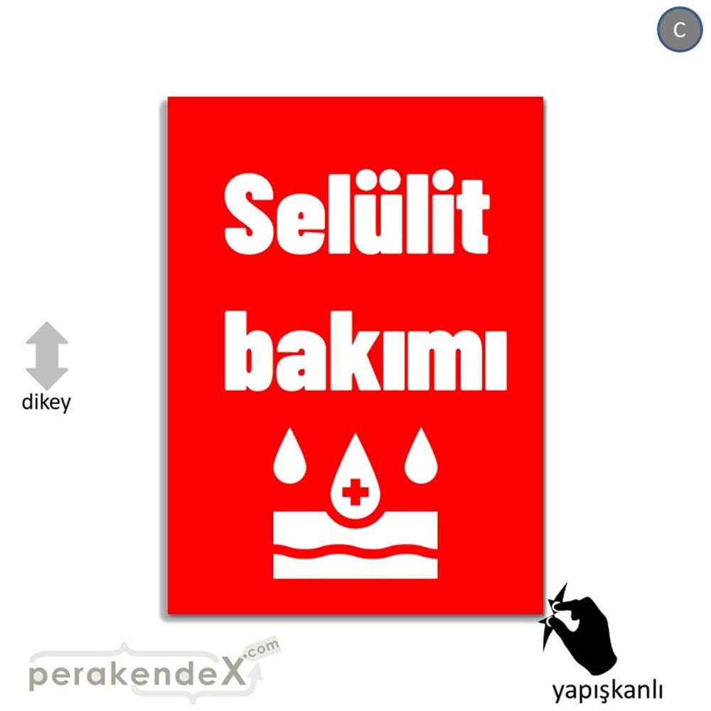 Selülit Bakımı Yazısı VİTRİN - CAM FOLYO,  VİNİL -dikdörtgen,tek yön baskıvitrin - cam folyo,  vinil