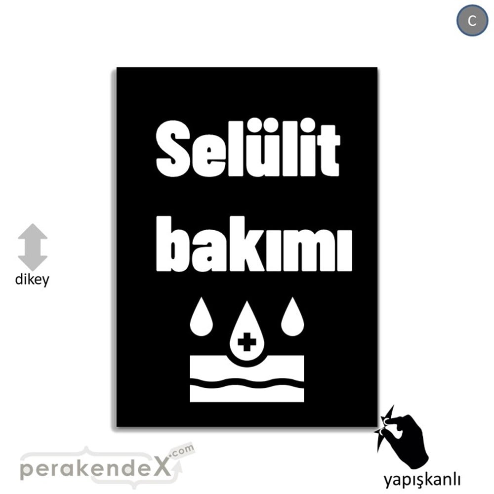 Selülit Bakımı Yazısı VİTRİN - CAM FOLYO,  VİNİL -dikdörtgen,tek yön baskıvitrin - cam folyo,  vinil
