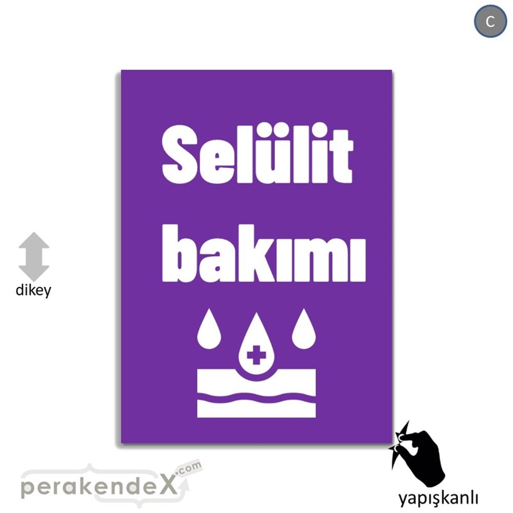 Selülit Bakımı Yazısı VİTRİN - CAM FOLYO,  VİNİL -dikdörtgen,tek yön baskıvitrin - cam folyo,  vinil