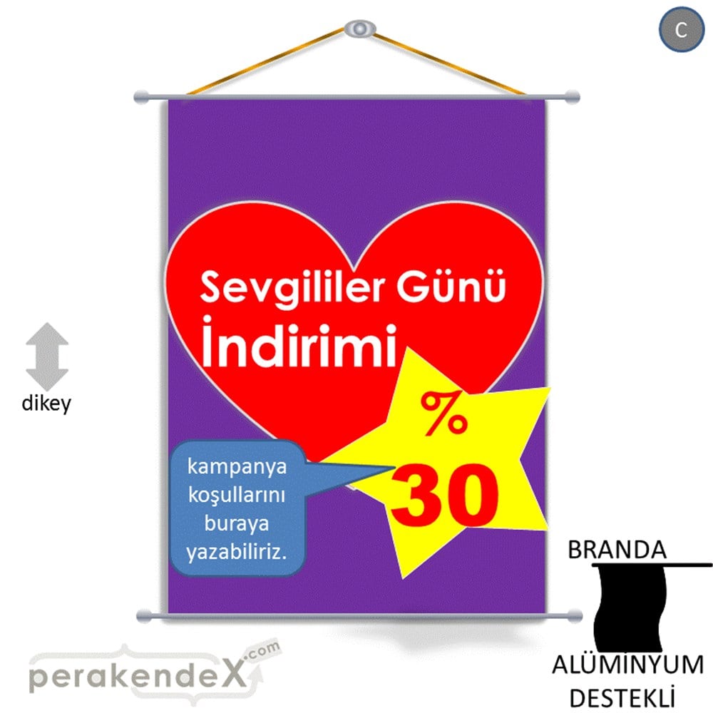 Sevgililer Günü İndirimi BRANDA POSTER,  AFİŞ -dikdörtgen,tek yön baskı
