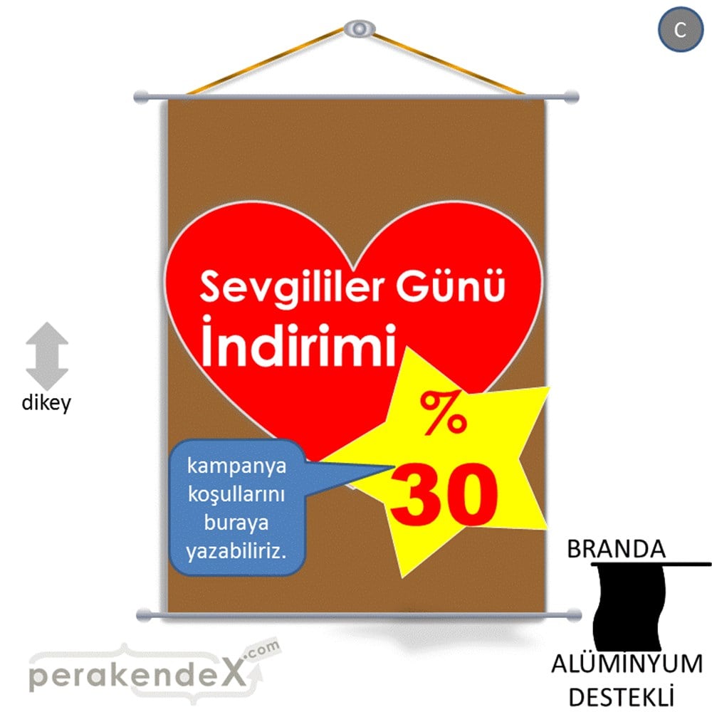 Sevgililer Günü İndirimi BRANDA POSTER,  AFİŞ -dikdörtgen,tek yön baskı