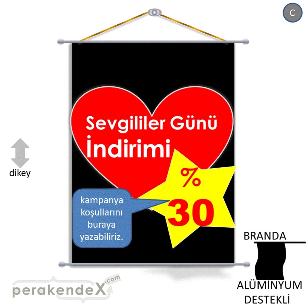Sevgililer Günü İndirimi BRANDA POSTER,  AFİŞ -dikdörtgen,tek yön baskı