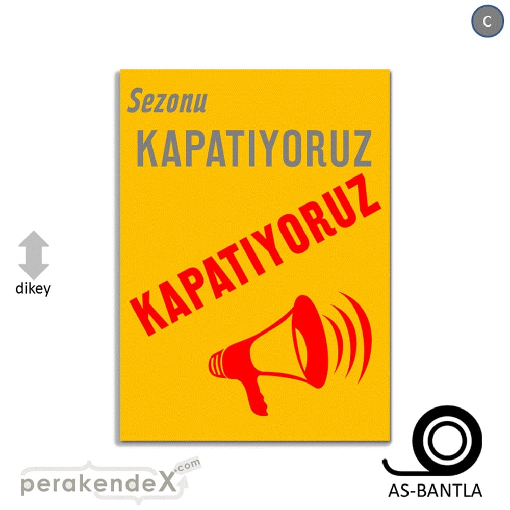 sezonu kapatıyoruz POSTERİ -dikdörtgen,tek yön baskı